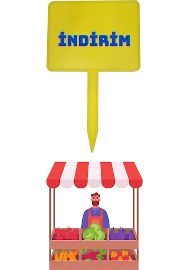 20'li Yaz Sil Sapla Manav Etiketliği Kuruyemiş Pazarcı Etiketi 0 Sarı