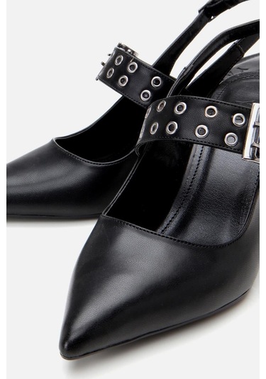 Kadın Siyah Kemerli Stiletto Siyah