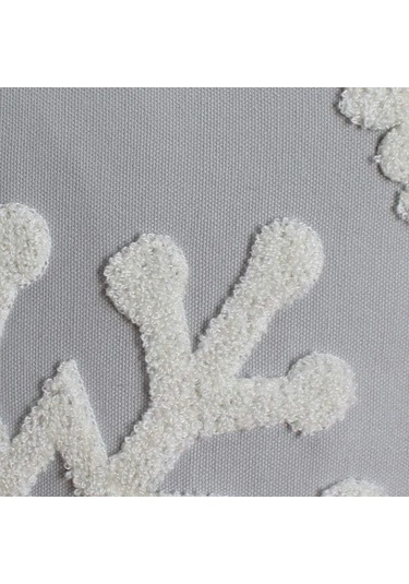 Pamuk Ve İşlemeli Kanvas Kumaştan Üretilmiş, Kar Tanesi Desenli Kare Dekoratif Yastık, 45x45 Cm 18x18 İnç , Ev, Yatak, Koltuk Veya Arabanın Yılbaşı Dekorasyonu İçin İdealdir 1 Gri, 1 Çift .