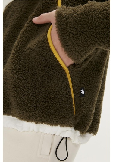 Bad Bear Leonard Plush Half-zip Haki Peluş Erkek Kapüşonlu Sweatshirt-haki Haki