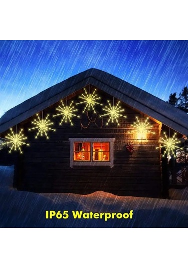 Pilli Dekoratif 8 Mod Kumandalı Günışığı Sarkıt Fişek Led 8 Mod