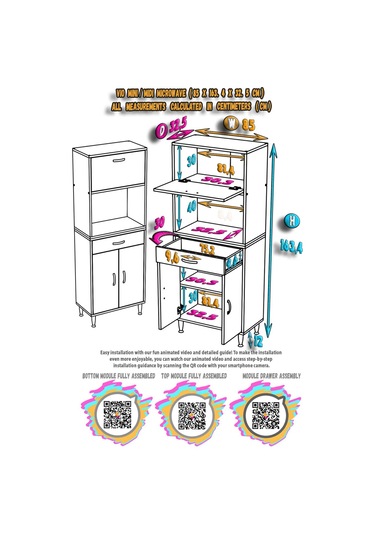 Modilayn Vio 85x163,4x32.5 Cm Çekmeceli, Kapaklı, Ekmeklikli. Mini/midi Mikrodalga Mutfak Dolabı Beyaz Modilayn Vio 85x163,4x32.5 Cm Çekmeceli, Kapaklı, Ekmeklikli. Mini/midi Mikrodalga Mutfak Dolabı Beyaz
