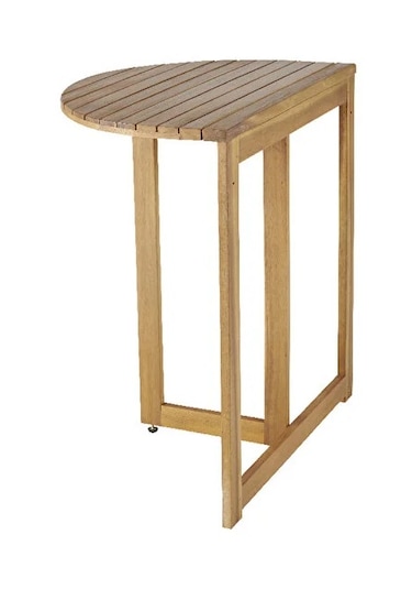 Yarı Katlanır Masa 70 Cm Bahçe Masası Balkon Masası Kahverengi