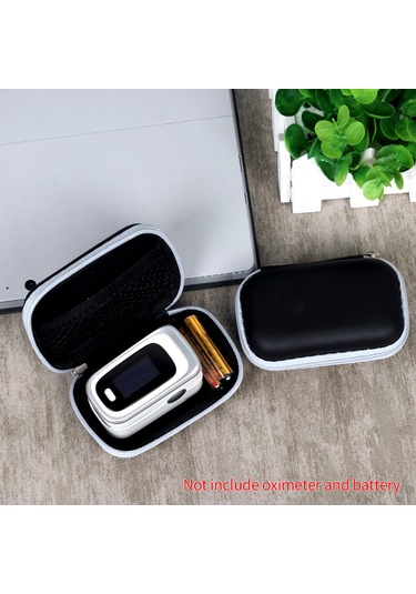 Kangvka Parmak Ucu Puls Oksimetre İçin Sert Korumalı Eva Depolama Çantası - Sırt Çarpması Ve Çizilere Dayanıklı, Reşitli Zipperli Taşınabilir Kutusu Siyah