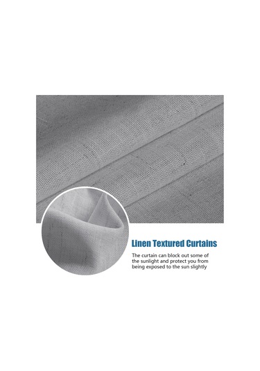 Lemestar "pencere Perdeleri 2'li Set - Güneş Korumalı, Gizlilik Sağlayan, Termal Keten Perde 66x172cm " Gri