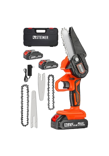 Steiner 128 Vf 10 Ah Akülü Dal Budama Çift Pala Çift Zincir Turuncu
