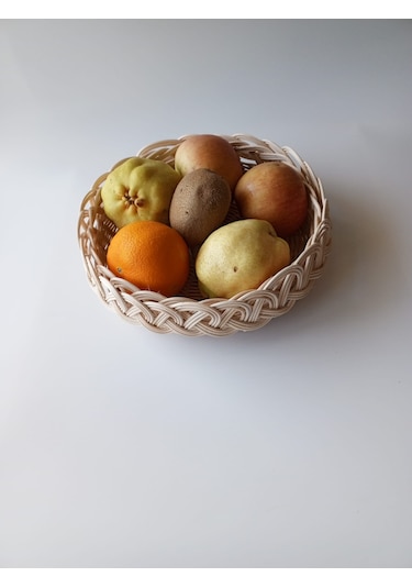 Bambu El Yapımı Çok Amaçlı Sepet 26 Cm Bej