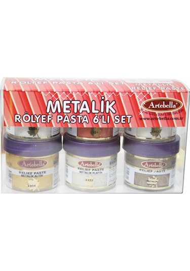 Artebella Metalik Rölyef Pasta ARPM0001 50 cc 6'Lı Set-1