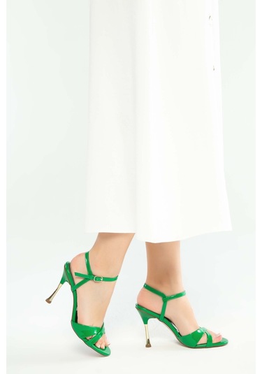 Tamer Tanca Kadın Vegan Yeşil Topuklu Ayakkabı 932 7544 Bn Sndlt Y23 Yesıl Rgn