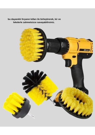 Bfs 3 Lü Matkap Ucu Fırça Seti Derinlemesine Temizlik, Tüm Yüzeylerle Uyumlu