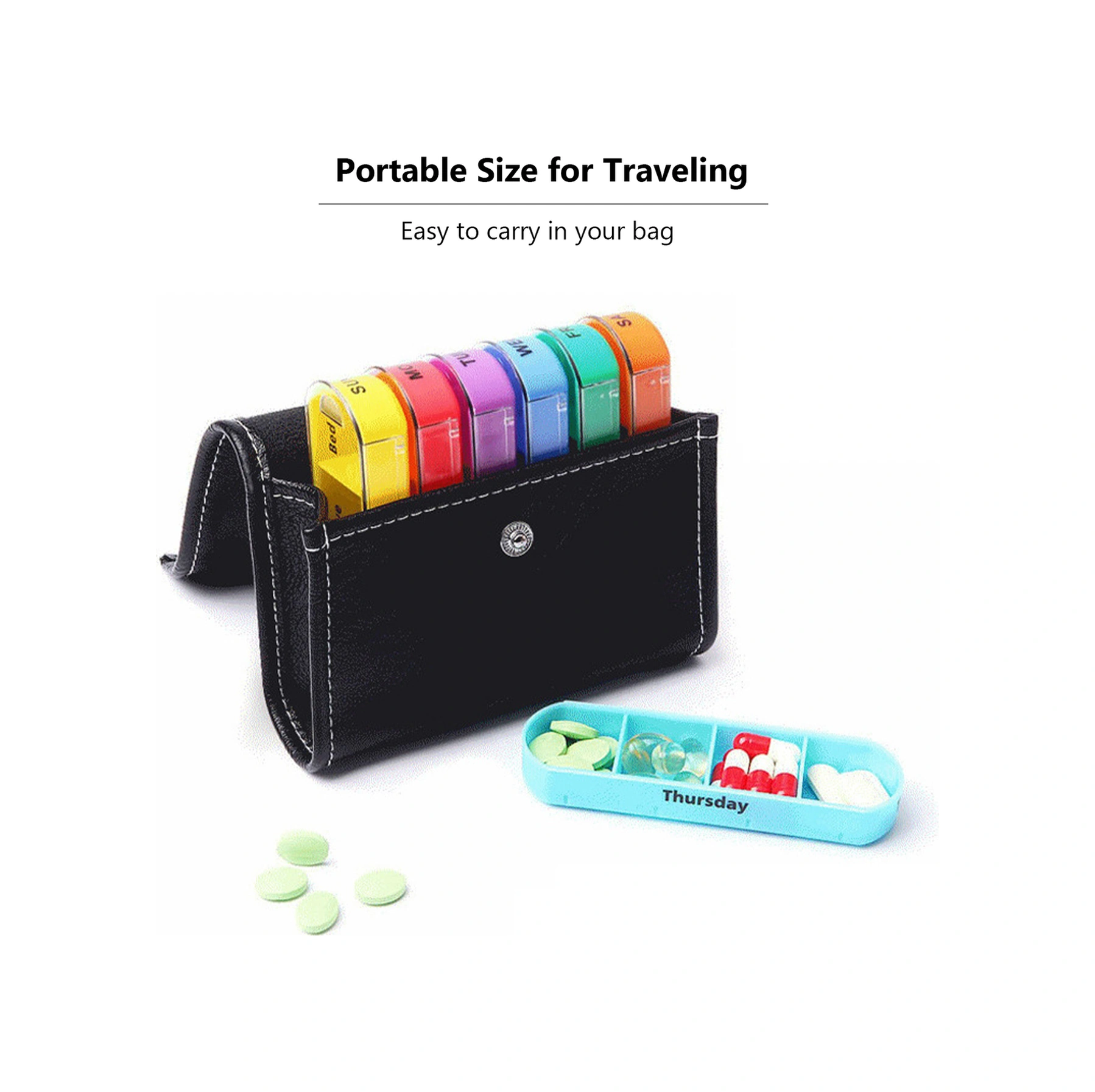 Neevoyu 7 Günlük Plastik İlaç Kutusu, 28 Bölmeli Cüzdan Tipi, Gündüz Ve Gece İlaç Saklama Kutusu Çok Renkli