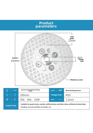 Suofeng Chuan Xing 10cm Elmas Zımpara Levhası - Mermer Granit Yüzey Yenileme, Kesme Ve Tutanak İşleme 100 İnce Zımpara