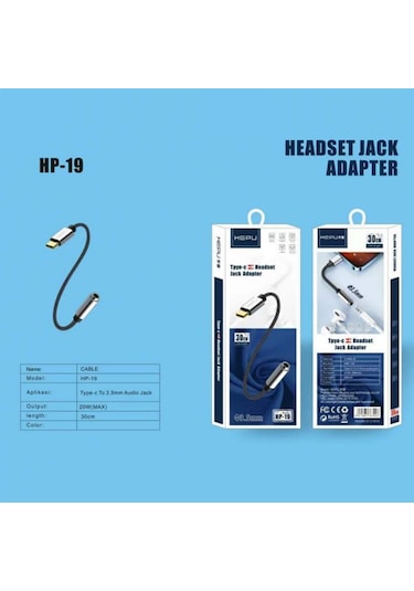 Hepu HP-19 Lightning 3.5 MM 21 CM Kulaklık Dönüştürücü Kablo