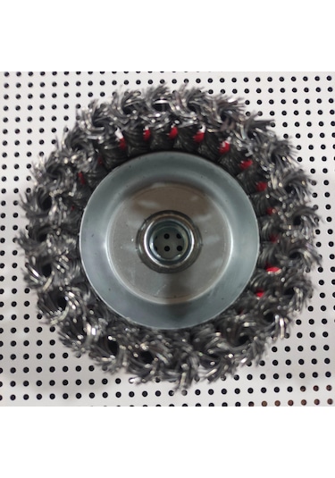 Novax Çanak Fırça Burgulu 100 Mm M14 Tüv Onaylı Ce Belgeli Daire Burgu Çanak