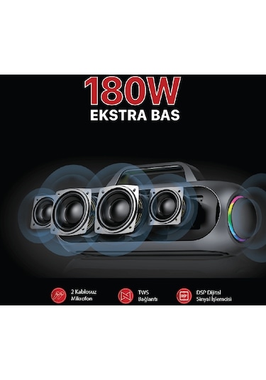 Linktech M420 Premium Extra Bass Çift Mikrofonlu Kablosuz Hoparlör