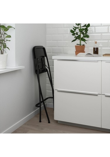 Bar Sandalyesi, Siyah Meridyen 63 Cm, Katlanabilir Bar Sandalye Siyah