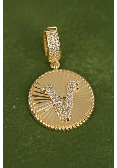 V Harfi Altın Kolye Ucu