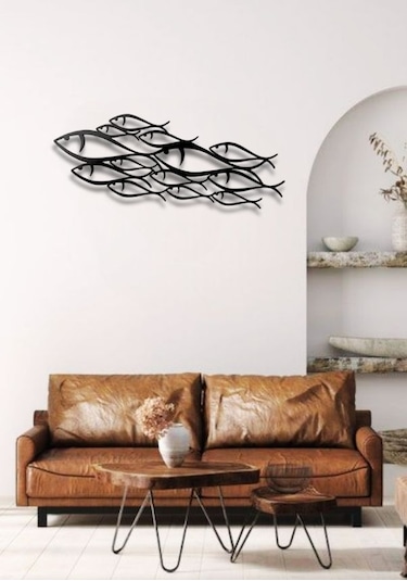 Family Fish Modern Metal Duvar Dekoru