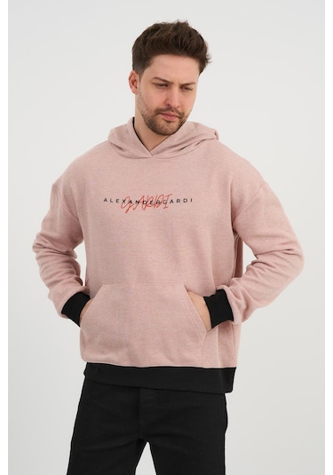 Alexandergardı Özel Unisex Baskılı Kapüşonlu Kanguru Cepli Sweatshirt Unx-0017602 Kırmızı