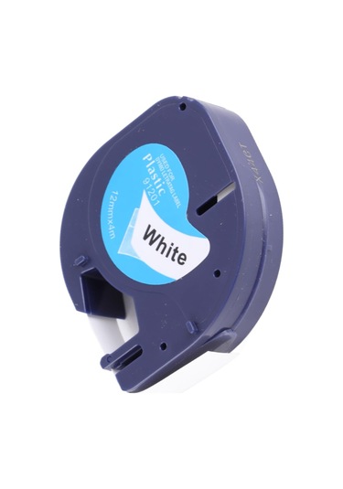 Yunboo Dymo Lt-100h Uyumlu Manuel Etiket Bandı 91201 - 12mm Genişlik 4m Uzunluk Beyaz Renk