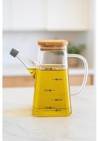 Bambum Rafa - Bambu Kapaklı Yağdanlık 550ml Bambu