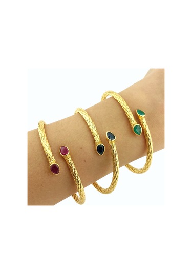 Altınbeyı 22 Ayar Altın Kelepçe Bilezik Lacivert Taşlı 11.50 Gram Aby22klp002