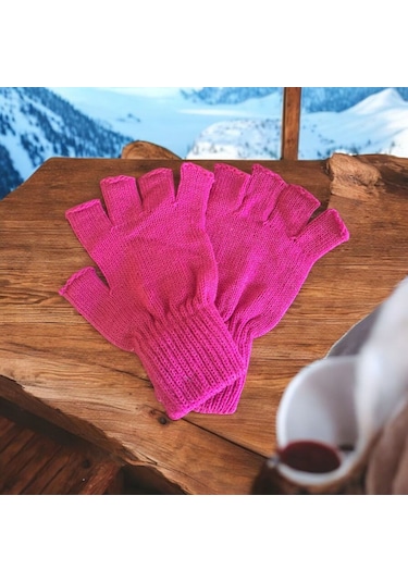Eleven Markets Tiriko Kadın Kesik Eldiven Fuşya Fuşya