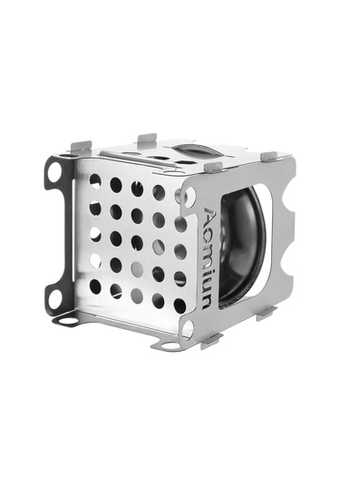 Youtek Aomiun Çelik Odun Fırını - Alkol Tepsili, İçine Katlanabilir, Hafif, Kamp Ve Bisiklet Turları İçin Hwl-06 Küçük Boy Gümüş