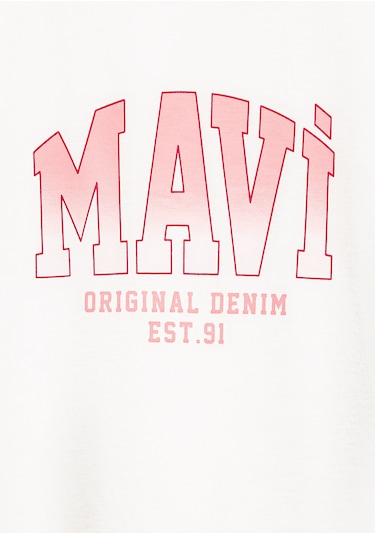 Mavi - Mavi Logo Baskılı Ekru Tişört 7610386-70057 Ekru