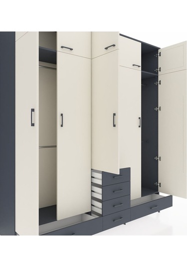 Hyperion Dolap 6 Raflı 6 Çekmeceli 4 Askılı 220x44x243 Antrasit-aytaşı/antrasit Aytası/antrasıt Hyperion Dolap 6 Raflı 6 Çekmeceli 4 Askılı 220x44x243 Antrasit-aytaşı/antrasit Aytası/antrasıt