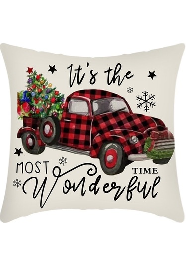 Cartoon Hand-painted Style Christmas Decorative Pillow No.59 Ekru