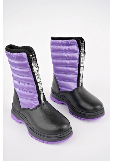 Muggo Sugar Garantili Çocuk Unisex Rahat Kalıp Önü Fermuarlı İçi Kürklü Yağmur Ve Kar Botu 001