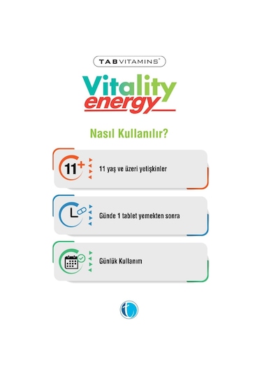 Tabvitamins Vitality Energy 30 Tablet X 3 Adet