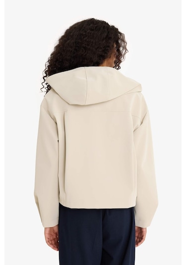 Defacto Regular Fit Kapüşonlu Polar Astarlı Suni Deri Yağmurluk E8573ax25aubg744 Bej