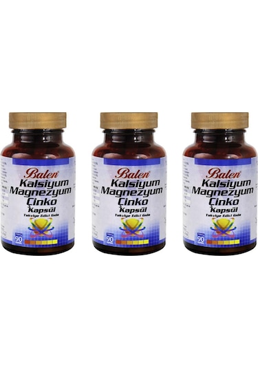 Balen Kalsiyum Magnezyum Çinko 709 Mg 90 Kapsül x 3 Adet
