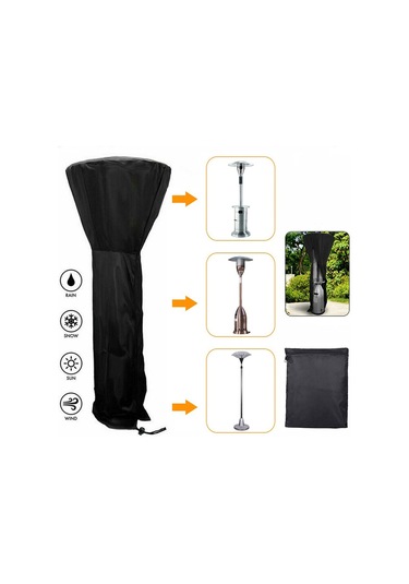 Isıtıcı İçin Ayaklı Veranda Isıtıcı Kılıfı 221 85 48cm Kubbe Ve Taban, Siyah/deve Tüyü