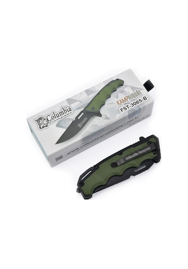 Columbia Kamp Bıçağı, Paslanmaz Çelik Bıçak, Av Bıçağı, Katlanır Çakı, Açık 22 Cm, Kapalı 13 Cm Siyah
