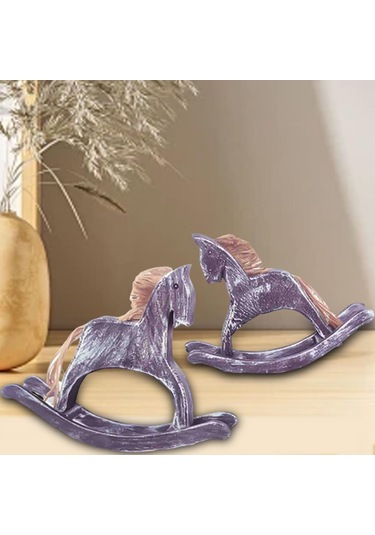 Suntek 2 Adet Ahşap At Figürleri Oyma Tv Dolabı Yemek Odası Çok