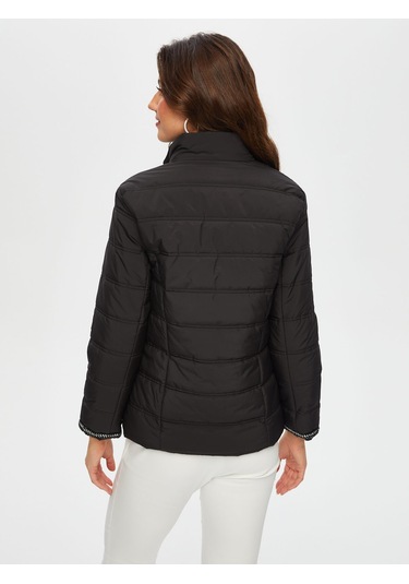 Simli Şerit Detaylı Kapitone Mont 002 Us25kmt00210 Siyah