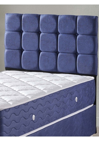 Beehanem Bengü Tek Kişilik 3lü Set Yatak+baza+başlık Jeryymavi 120 X 200
