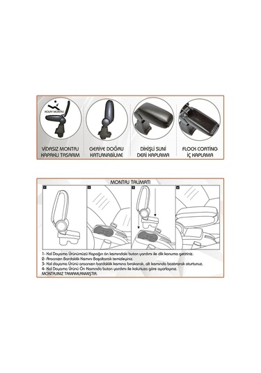 Citroen C-elysee Araca Özel Kol Dayama Kolçak Siyah 2012+ Sonrası Modellere Uyumlu Niken
