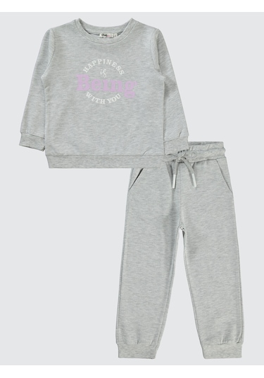 Civil Girls Kız Çocuk Eşofman Takımı 2-5 Yaş Karmelanj Karmelanj Gri