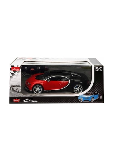 1:14 Bugatti Chiron Uzaktan Kumandalı Işıklı Araba - Kırmızı-siyah