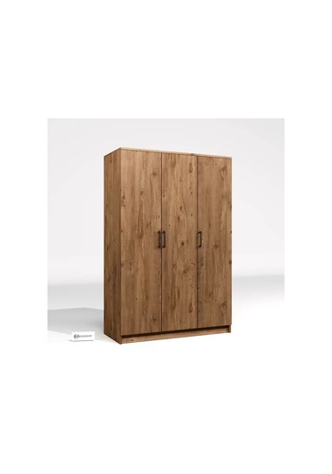 Kardelen Serisi Atlantik Çam 3 Kapaklı 5 Raflı 120 Cm Elbise Dolabı Atlantik Çam