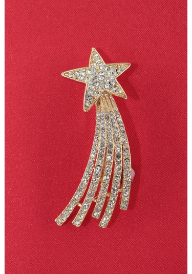 Gold Kayan Yıldız Broş. Yaka İğnesi Broş. Taşlı Broş. Gold Broş. Kadın Broş. Erkek Broş. Yıldız Broş Kırmızı