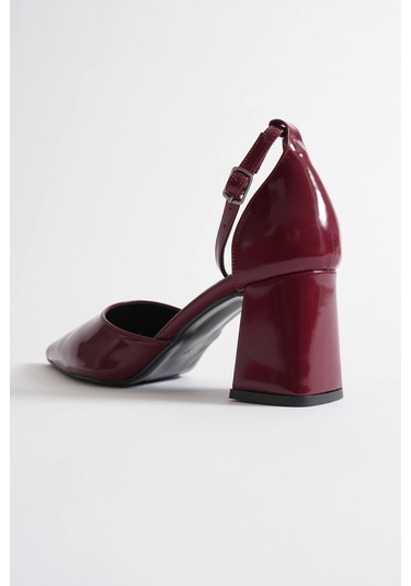 Doren Bordo Rugan Kadın Topuklu Ayakkabı Muhtelif