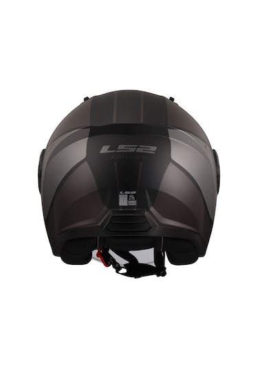 LS2 Aırflow 2 Cover Açık Motosiklet Kask Mat Gri - Siyah