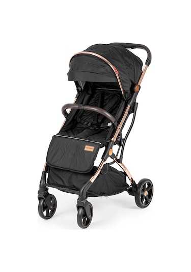 Popypapa Fusion Gold Kabin Boy Tek Elle Kolay Katlanır Pratik Bebek Arabası Siyah