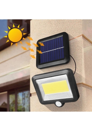 Gaman F100 Cob Led Güneş Enerjili 3 Mod Sensörlü 5 M Kablolu Solar Lamba