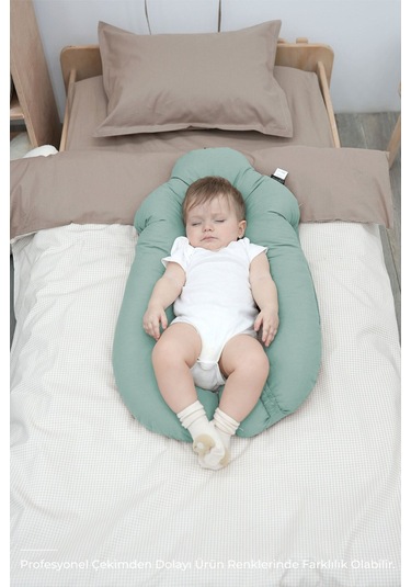 Mordesign Moresleep 2'si 1 Arada Bebek Sarılma Ve Şekillendirme Yastığı, Düz Kafa Yastığı,pamuklu,uyku Yastığı Yeşil Zg10194-6